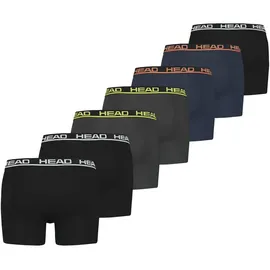 Head Basic Boxershorts Schwarz/Blau/Gelb/Orange M 7er Pack