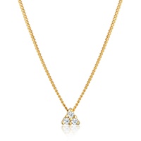 Elli DIAMORE Halskette Damen Panzerkette Dreieck Diamant (0.045 ct)585 Gelbgold