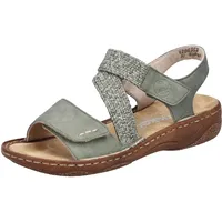 Rieker Damen V2862 Riemchensandalen, Grün, 43 EU