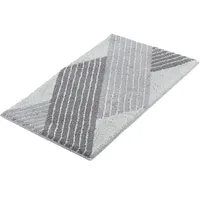 KLEINE WOLKE Badteppich Cross Grau 80 x 140 cm