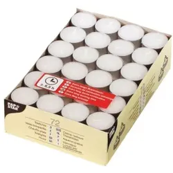 Papstar Teelichter, weiß, Hochwertige Rechaudkerze aus besten Rohstoffen, 1 Packung = 72 Stück