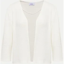 Cecil Offene 3/4-Arm Jacke im Ajour-Look Weiß L