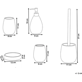 Beliani Badaccessoires Set 5-teilig Blau