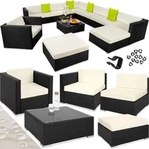 Tectake Las Vegas Rattan Lounge schwarz