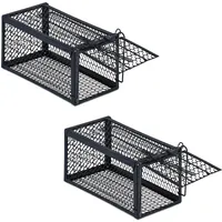 Relaxdays Lebendfalle Mäuse & Ratten 2er Set 12 x 24 x 11,5 cm
