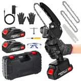 Mini Akku Kettensäge 550w 6 Zoll Mini Kettensäge Reinem Kupfermotor Mit 2 Akkus,2 Ketten– Ideale Elektrische Handkettensäge Für Baumbeschneiden HolzschneidenGartenscheren