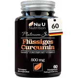 Kurkuma (curcuma) Kapseln (flüssig) mit Vitamin D 185x stärkere Bioverfügbarkeit NovaSOL® Curcumin Hochdosiert vegetarisch Premium flüssiges Curcumin, 60 kapseln hochdosiert