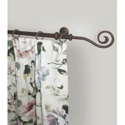 Gardinenstange GARESA "ESPERANCA", braun (rost), L:150cm Ø:16mm, Metall, Gardinenstangen, rustikale Vorhanggarnitur, verlängerbar, Eisen, Endk. Spirale