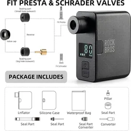 ROCKBROS Elektrische Pumpe Mini 120 PSI Akku schwarz