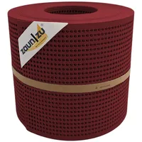 zaunzu® Sichtschutzstreifen Rille Gelocht 26 m Bordeauxrot PP