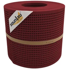 zaunzu® Sichtschutzstreifen Rille Gelocht 26 m Bordeauxrot PP