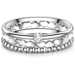 Glanzstücke München Ring Herz/Kugel Sterling Silber Zirkonia in 50 Damen 
