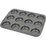 RBV Birkmann RBV Birkmann, 210417 Laib & Seele, Mini-Burger Brötchenblech, perforierte Backform aus Karbonstahl für 12 keine Burger Buns, mit Antihaftbeschichtung und Rezept,