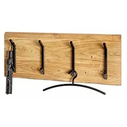 HAKU Möbel Wandgarderobe 52975 akazie Holz 4 Haken 90,0 x 36,0 cm