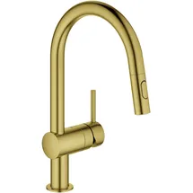 Grohe Minta Einhand-Spültischbatterie, C-Auslauf, mit herausziehbarer Spülbrause, 32321GN2