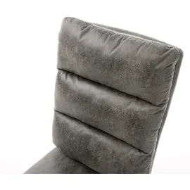 DeLife Polsterstuhl Pela-Flex, Kreuzgestell kantig Edelstahl Mikrofaser Grau Antik Taschenfederkern grau 46 cm x 103 cm x 62 cm