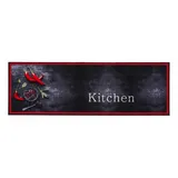 MD Entree Küchenläufer Cook&Wash rot B/L: ca. 50x150 cm - Rot, Schwarz