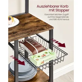 VASAGLE Küchenregal mit Magnetleiste 0 x 0 x 0 cm Braun