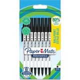 Paper Mate Kilometrico Kugelschreiber | lange Schreibdauer mit mittlerer Spitze (1,0 mm) | schwarze Tinte | 80% recyceltes Plastik | 8 Stück