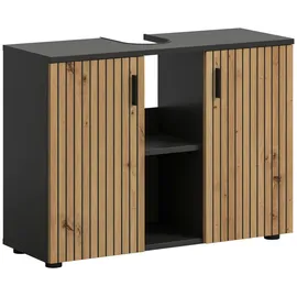 xonox.home Waschbeckenunterschrank Mone 80 x 59 x 30 cm Basalt grau / Artisan Oak