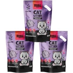 BUBU Pets Silicone Non-Caking Streu Micro lavendel lila 3x7,2l