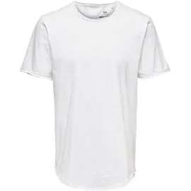 Only & Sons T-Shirt 'Benne' & Sons Herren Rundhals ONSBENNE LONGY Regular Fit Weiß - XL
