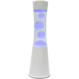 Fisura – Lavalampe mit LED in 7 Farben. Entspannender Lichteffekt. Farbwechselnde Lampe. Geschenkidee. Maßnahmen: 30 cm x 9 cm x 9 cm, Weiß