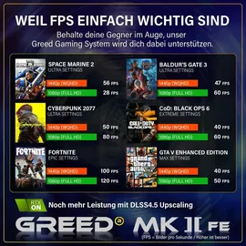Greed Gaming PC Intel Core i5 12400F 4,6 GHz 16 GB RAM 512 GB SSD RTX 5050 Windows 11 Pro