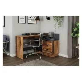 byLIVING Eckschreibtisch Belfast Eiche / Braun