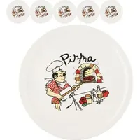Van-Well Pizzateller Küchenchef, Porzellan, farbig, Ø 30cm, 6 Stück
