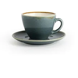 Gastronoble Olympia Kiln Cappuccinotassen + Untertassen Ozean | 23cl | Porzellan | 6 Sets