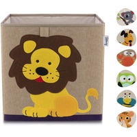 Lifeney Aufbewahrungsbox Löwe Motiv I Spielzeugbox mit Tiermotiv passend