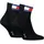 Tommy Hilfiger TH UNI TJ QUARTER 2P FLAG Sneakersocken Schwarz 39-42