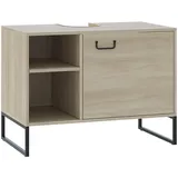 Vicco Waschbeckenunterschrank Vionna Eiche/Schwarz 80 x 60 cm mit 2 offenen Fächern