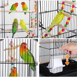 Yaheetech Vogelkäfig Wellensittich 99 x 46 x 35,5 cm schwarz