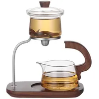 Depisuta Lazy Kungfu Tropf-Teekanne, halbautomatisches Glas-Teekannen-Set, halbautomatische Teekanne, Lazy Kungfu Tee-Set, hitzebeständiges Tee-Set