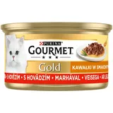 Gourmet Gold Katzenfutterstücke in leckerer Sauce mit Rindfleisch 85 g