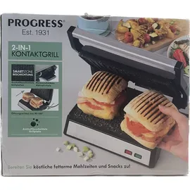 Progress 2in1-Kontaktgrill 1000W silber