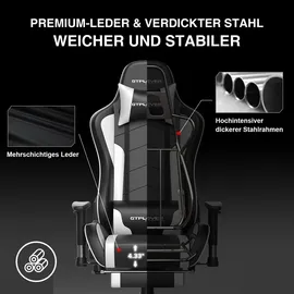 GTPLAYER Gaming Stuhl Kunstleder Schwarz-weiß