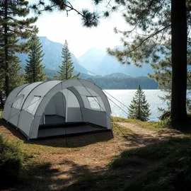 Tectake Tunnelzelt Roskilde Grau