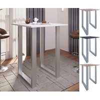 VCM Premium Holz Alu Bartisch Tresen Stehtisch Bistrotisch Bartresen Tisch Xona 80x80 cm)