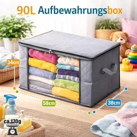 BigDean Aufbewahrungstasche 90L 6-tlg. grau/transparent