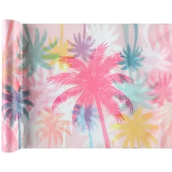 Sommer Partyset Palmen Teller Becher Servietten rosa Party Deko Poolparty Strand