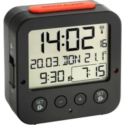 TFA 60.2528.01 Bingo     schwarz Funk Wecker mit Temperatur