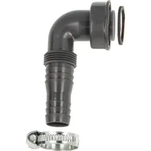 tecuro 90° Geräteanschlusstülle 1 Zoll ÜWM x Tülle 19-23 mm oder 3/4 Zoll AG, extra lang, für Spülensiphon, REZYKLAT