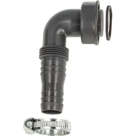 tecuro 90° Geräteanschlusstülle 1 Zoll ÜWM x Tülle 19-23 mm oder 3/4 Zoll AG, extra lang, für Spülensiphon, REZYKLAT
