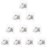 10 Stück Haken für Gardinenstangen ohne Nägel, Halterungen ohne Bohren, selbstklebende feste Clip-Halterung