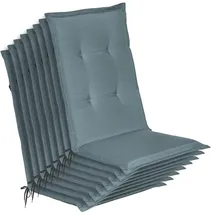 Beautissu Hochlehner Auflage 120 x 50 x 6 cm taubenblau 8 St.