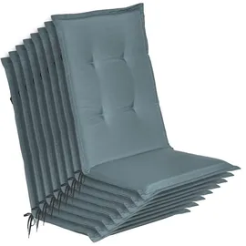 Beautissu Hochlehner Auflage 120 x 50 x 6 cm taubenblau 8 St.