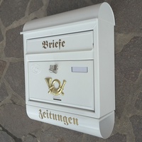 XXL Briefkasten Postkasten Weiss Zeitungsrolle Wandmontage Nostalgie Zeitungsbox
